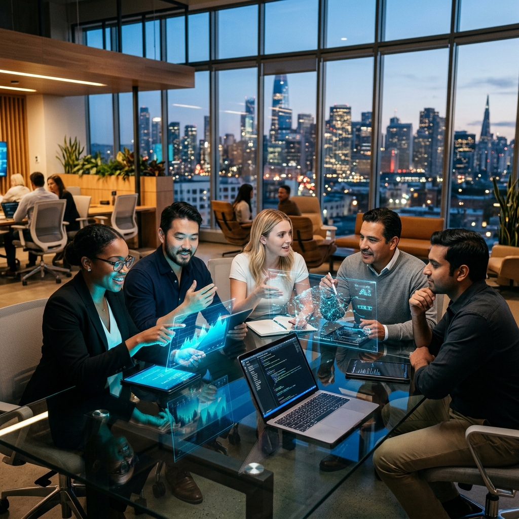 NIDS team collaborating in a modern office